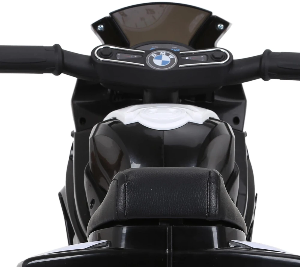 HOMCOM BMW S1000RR licencijuotas elektrinis vaikiškas motociklas, vaikiška transporto priemonė su akumuliatoriumi, triratis, plienas, juodas, 66x37x44 cm
