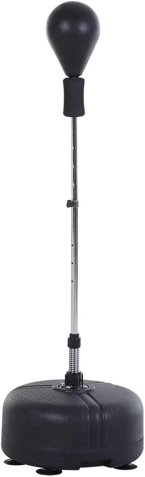 HOMCOM bokso kriaušės stovas su pirštinėmis, 136-154 cm reguliuojamo aukščio, tinka profesionalams ir pradedantiesiems, juoda