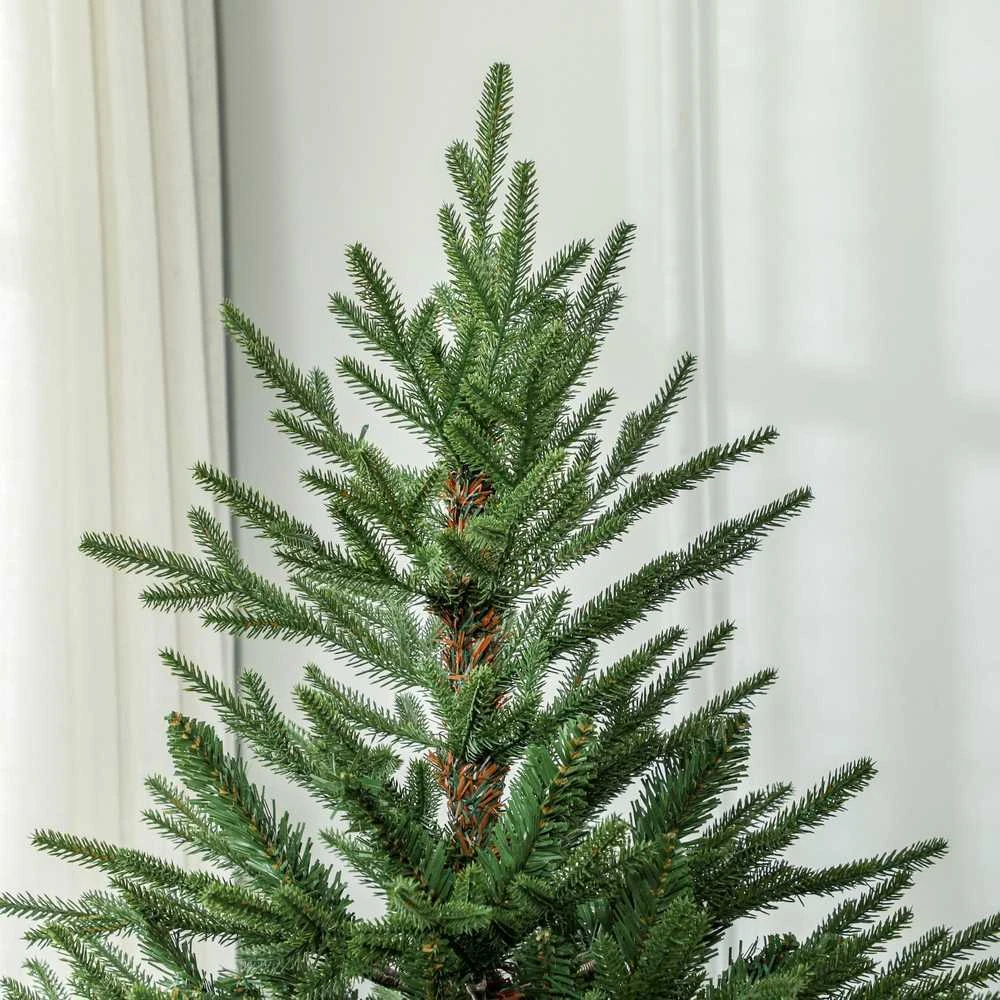 Dirbtinė Kalėdų eglutė HOMCOM, 180 cm, 2380 šakelių, sulankstomas metalinis stovas, Kalėdų dekoracijai, žalia