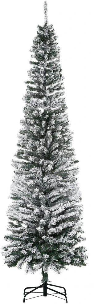 Dirbtinė kalėdinė eglutė, apsnigta, siaura, žalia, Ø 68 × 225 cm
