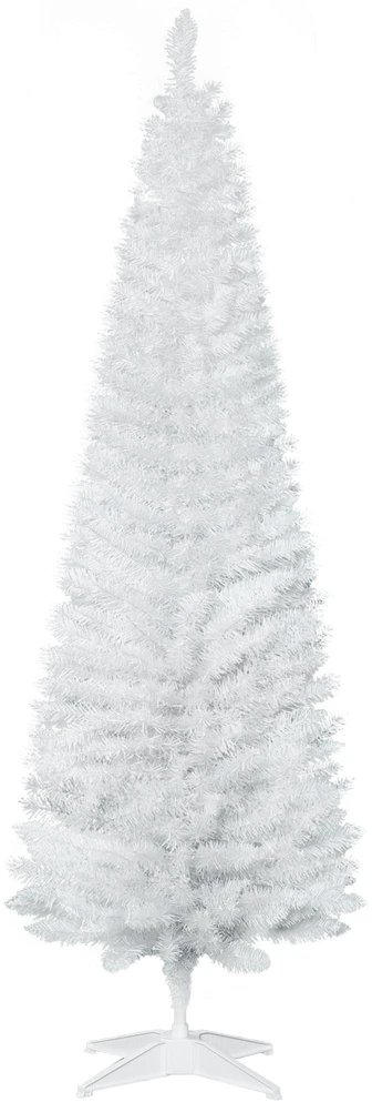 HOMCOM dirbtinė kalėdinė eglutė su plastikiniu stovu, 390 šakelių, balta, Ø 55 x A 180 cm
