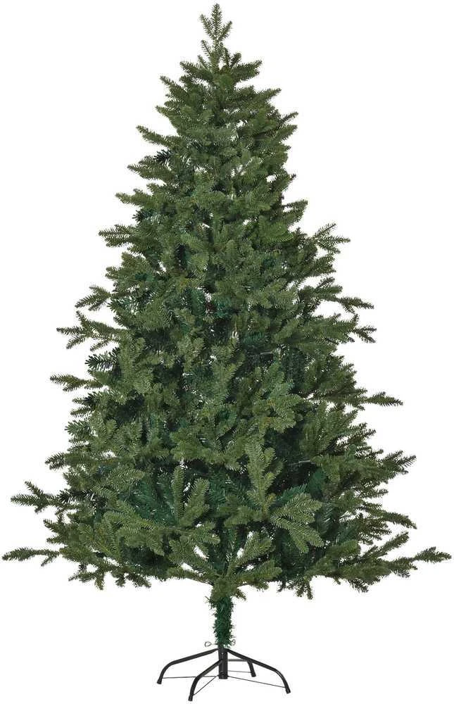 Dirbtinė Kalėdų eglutė HOMCOM 1,8 m, eglutė, kėnis, PVC PE metalas, žalia, Ø90 x 180 cm