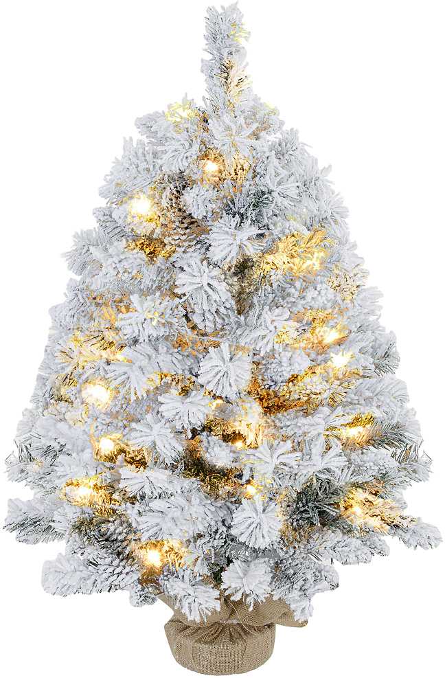 Kalėdinė eglutė su LED lemputėmis, apsnigta, žalia, 92 cm