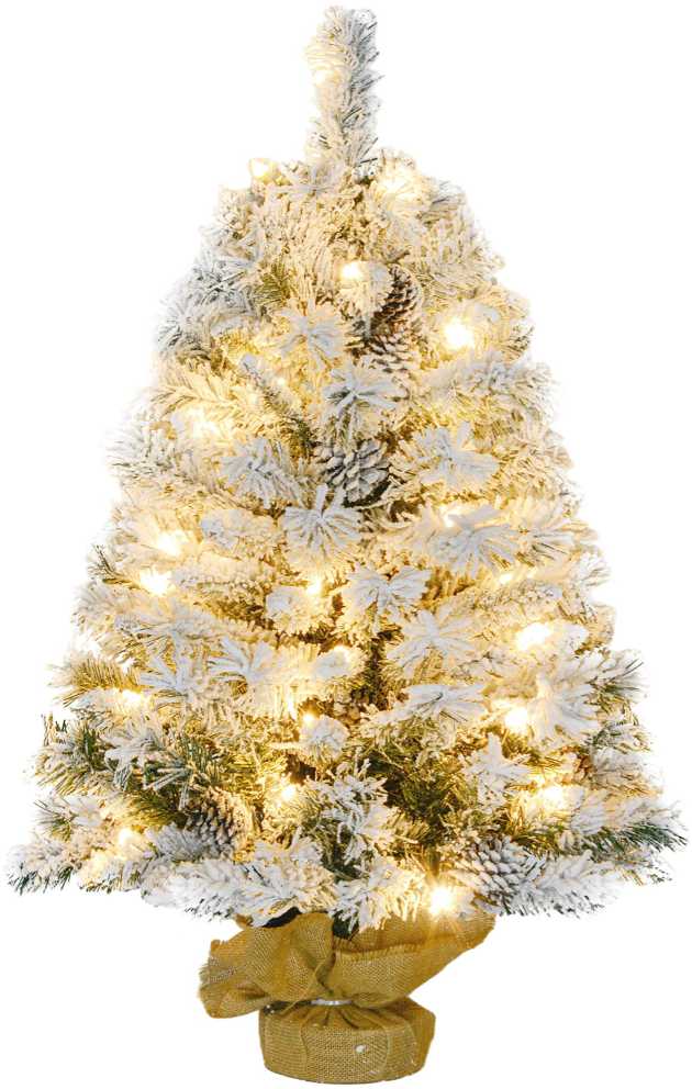Kalėdinė eglutė su LED lemputėmis, apsnigta, žalia, 92 cm