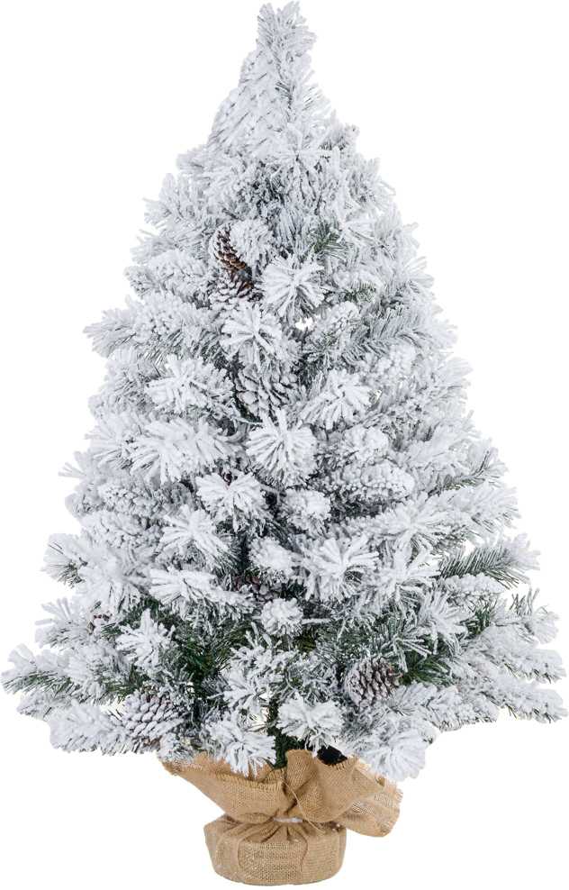 Kalėdinė eglutė su LED lemputėmis, apsnigta, žalia, 92 cm