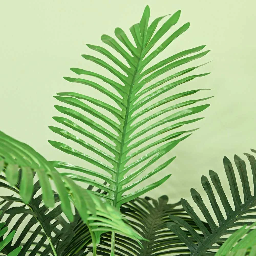 HOMCOM dirbtinis augalas, dirbtinė palmė, 160 cm dirbtinis augalas su 36 šakelėmis, kambarinis augalas, dirbtinis medis, augalų dekoracija vidaus ir lauko erdvėms, žalia