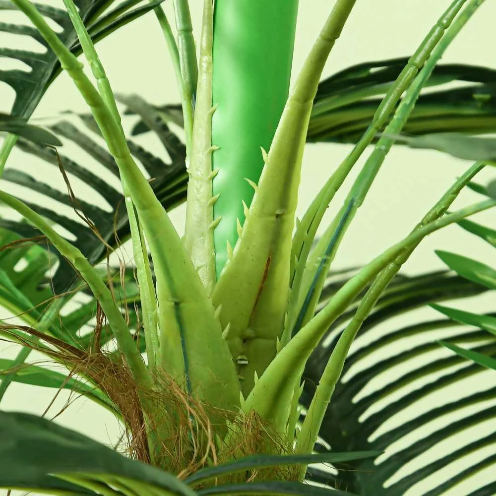 HOMCOM dirbtinis augalas, dirbtinė palmė, 160 cm dirbtinis augalas su 36 šakelėmis, kambarinis augalas, dirbtinis medis, augalų dekoracija vidaus ir lauko erdvėms, žalia