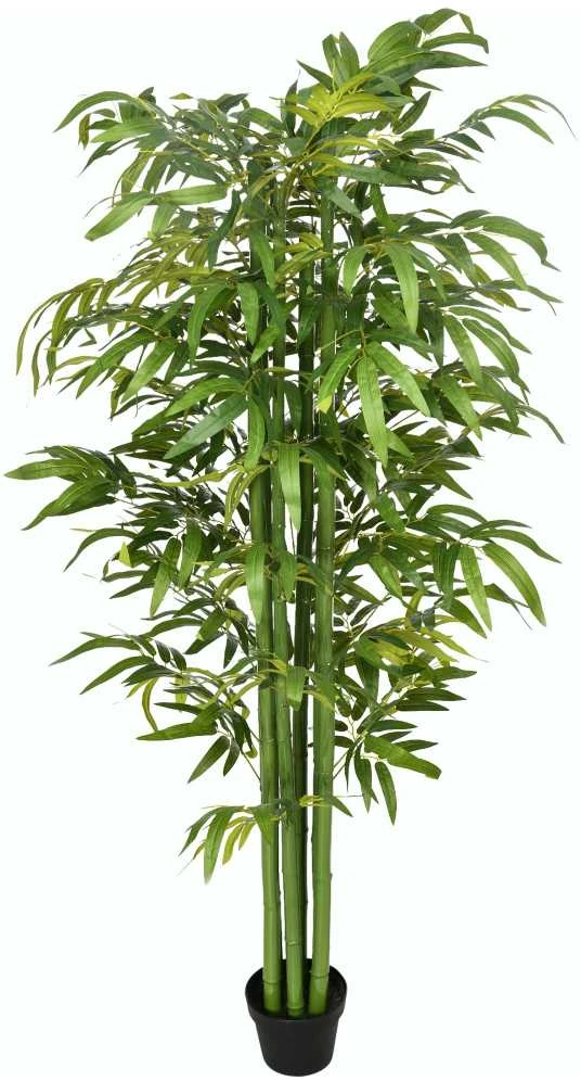 HOMCOM dirbtinis augalas 180 cm, dirbtinis bambuko medis su vazonu, dirbtinis medis, žalias
