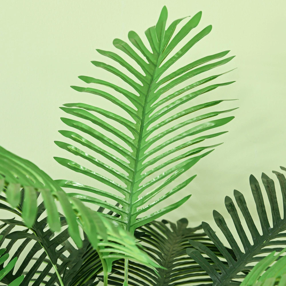 HOMCOM dirbtinis augalas, dirbtinė palmė, 160 cm dirbtinis augalas su 36 šakelėmis, kambarinis augalas, dirbtinis medis, augalų dekoracija vidaus ir lauko erdvėms, žalia