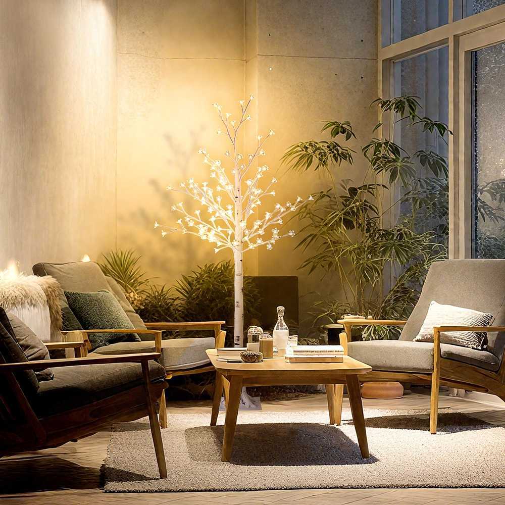 HOMCOM Dirbtinis sakurų medis, su 120 LED, 3 ryškumo lygiais, šiltai balta spalva, imituojanti tikrą žievę, 21 x 21 x 150 cm