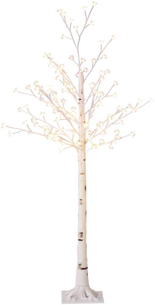 HOMCOM Dirbtinis sakurų medis, su 120 LED, 3 ryškumo lygiais, šiltai balta spalva, imituojanti tikrą žievę, 21 x 21 x 150 cm