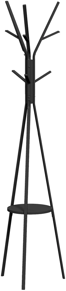 HOMCOM Drabužių stovas Stovintis drabužių stovas Drabužių stovas Prieškambario drabužių stovas Metalinis juodas 45 x 45 x 180 cm