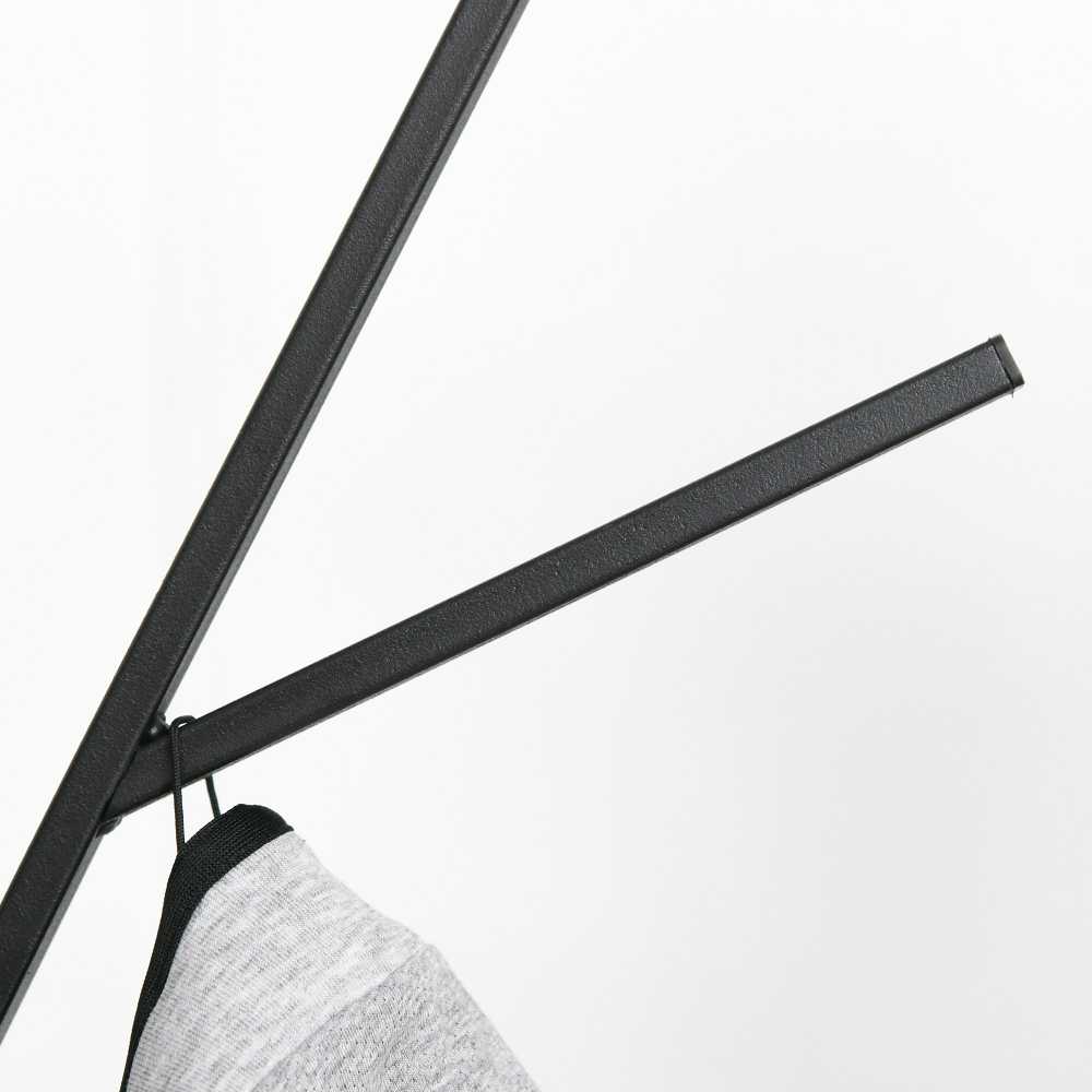 HOMCOM Drabužių stovas Stovintis drabužių stovas Drabužių stovas Prieškambario drabužių stovas Metalinis juodas 45 x 45 x 180 cm