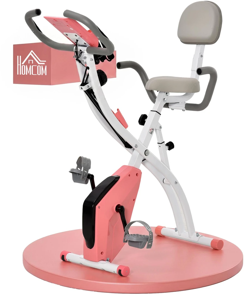HOMCOM X-Bike 2-in-1 dviračio treniruoklis, LCD ekranas, sulankstomas treniruoklis su 8 lygių reguliuojamu magnetiniu pasipriešinimu