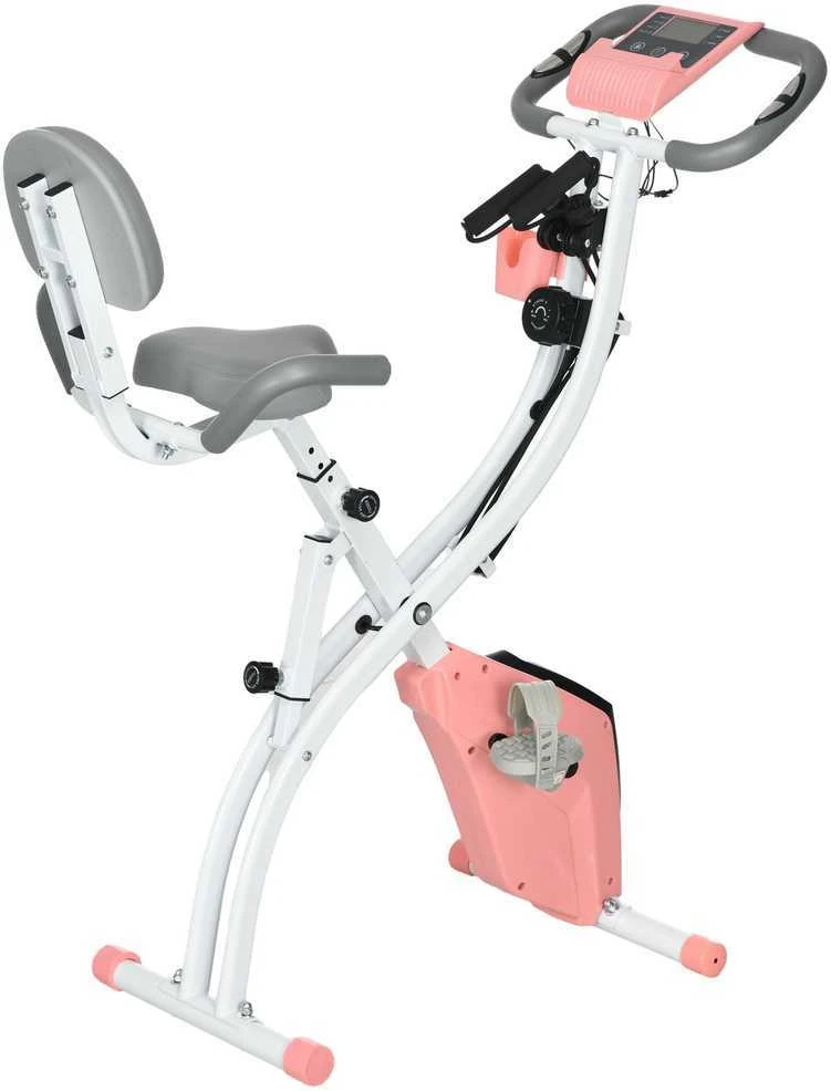 HOMCOM X-Bike 2-in-1 dviračio treniruoklis, LCD ekranas, sulankstomas treniruoklis su 8 lygių reguliuojamu magnetiniu pasipriešinimu