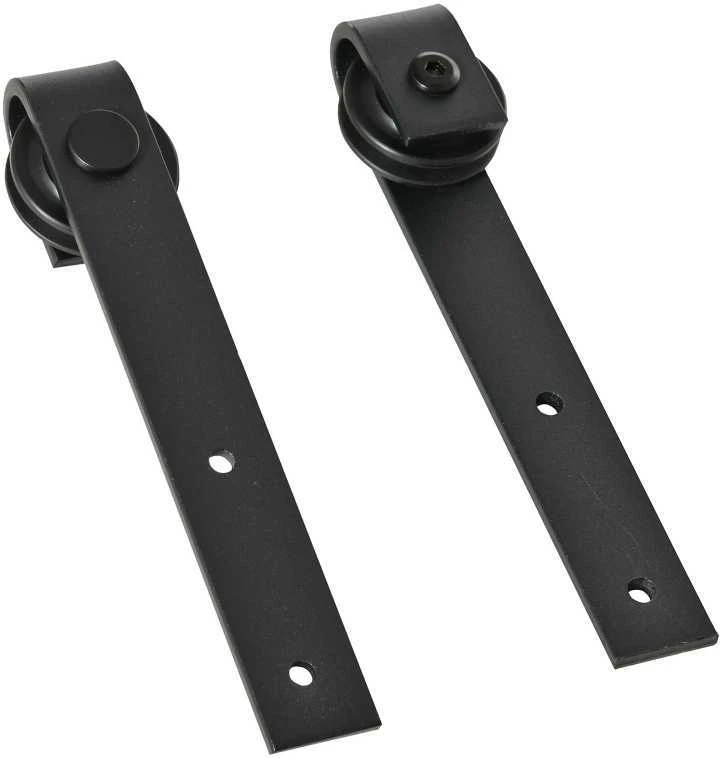 HOMCOM stumdomų durų mechanizmas dviguboms durims, bėgelis su priedais, anglinis plienas, juodas, 200x0,6x18 cm