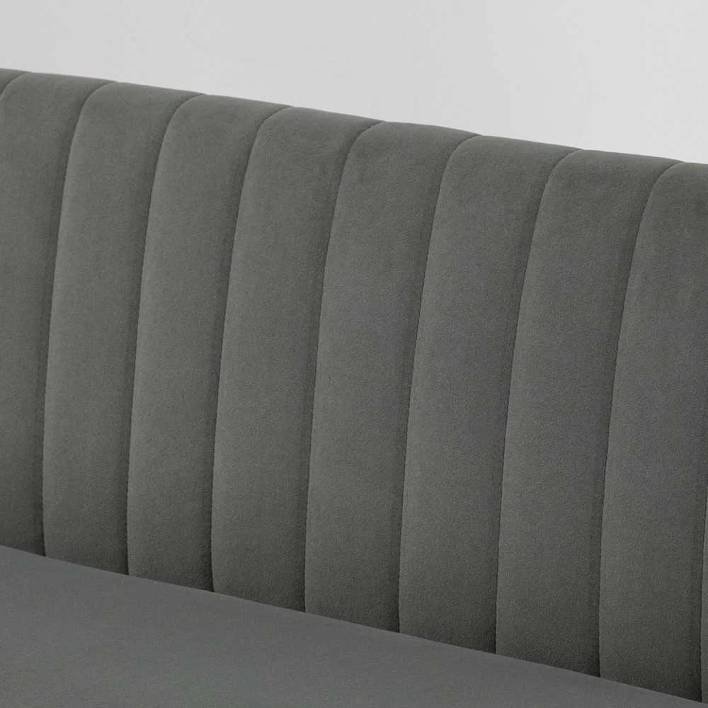 HOMCOM 2-vietė sofa, dvivietis suolo tipo krėslas, linų audinio išvaizda, medinės kojelės, iki 150 kg, tamsiai pilka, 117 x 56,5 x 77 cm