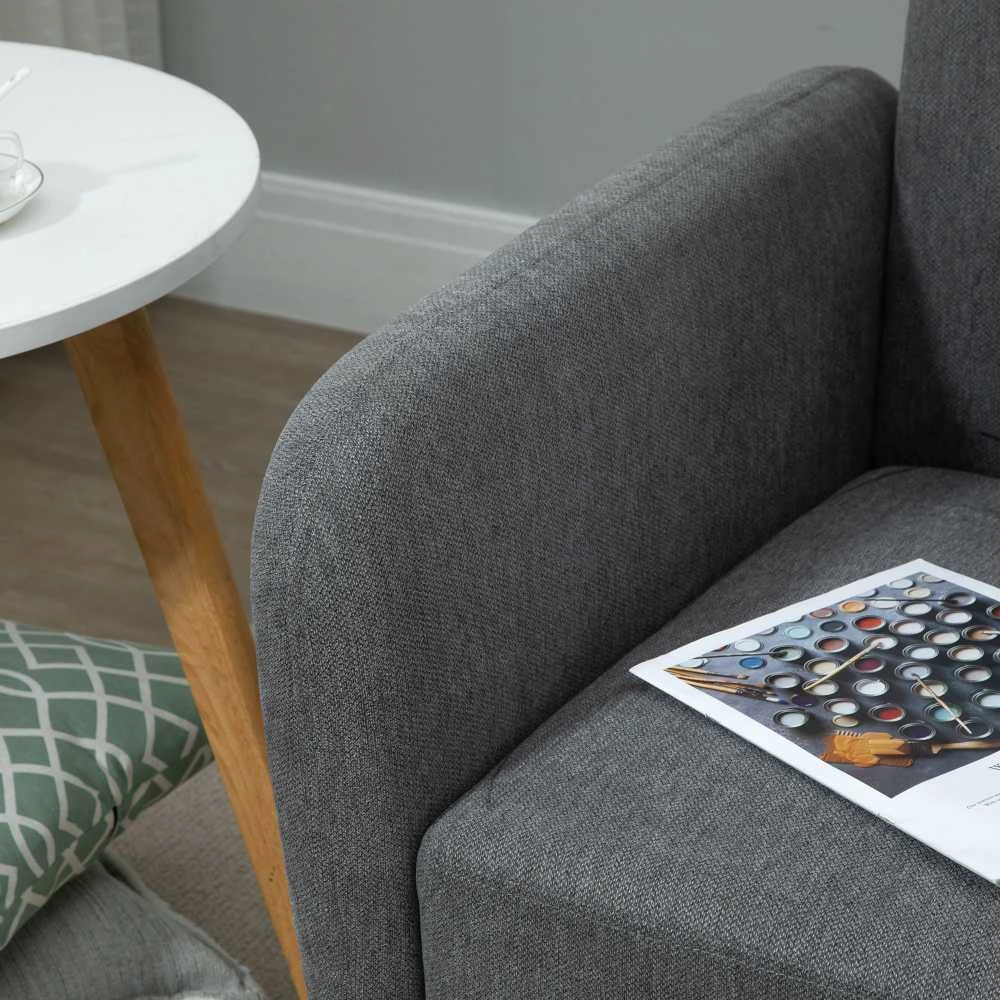 HOMCOM dvivietė sofa, „Loveseat“ su pagalvėlėmis, reguliuojamos kojų atramos, aksominis poliesteris, kaučiukmedis, porolonas, 2 vietų, audinio užvalkalas