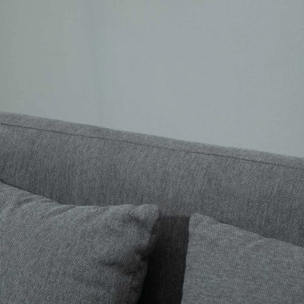 HOMCOM dvivietė sofa, „Loveseat“ su pagalvėlėmis, reguliuojamos kojų atramos, aksominis poliesteris, kaučiukmedis, porolonas, 2 vietų, audinio užvalkalas