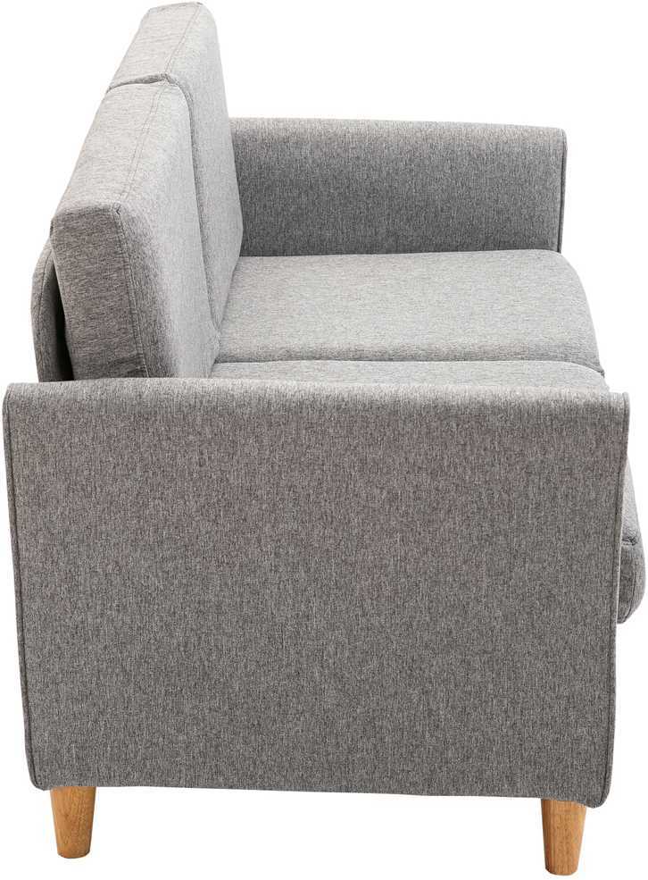Homcom Dvivietė sofa su pagalvėlėmis, lininė, šviesiai pilka, 141x65x78cm