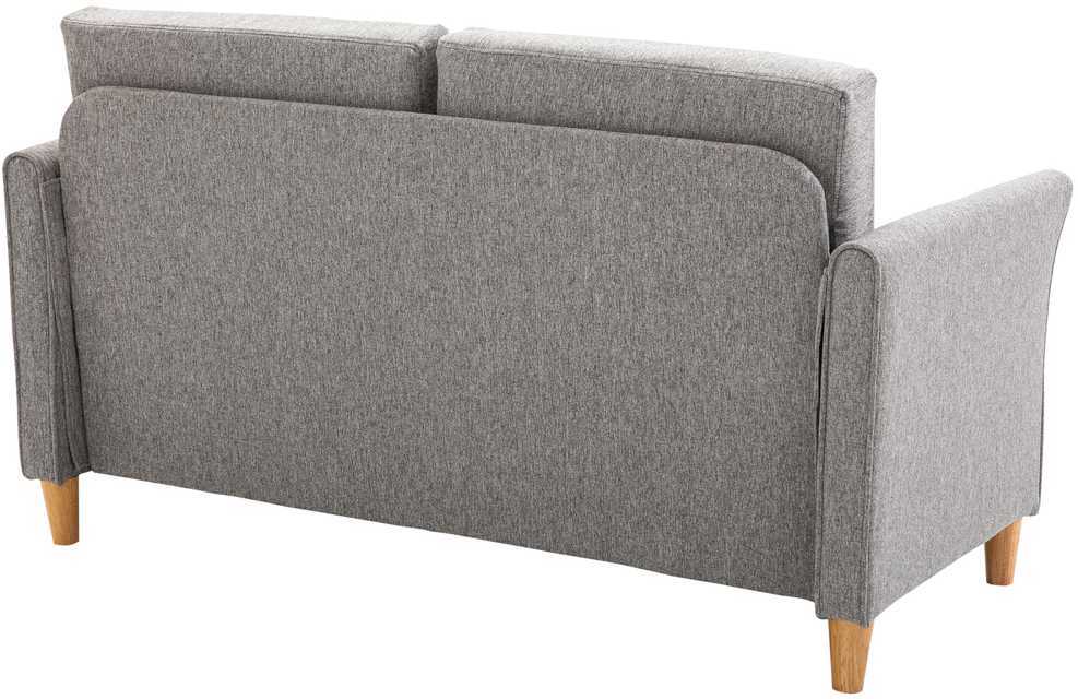 Homcom Dvivietė sofa su pagalvėlėmis, lininė, šviesiai pilka, 141x65x78cm
