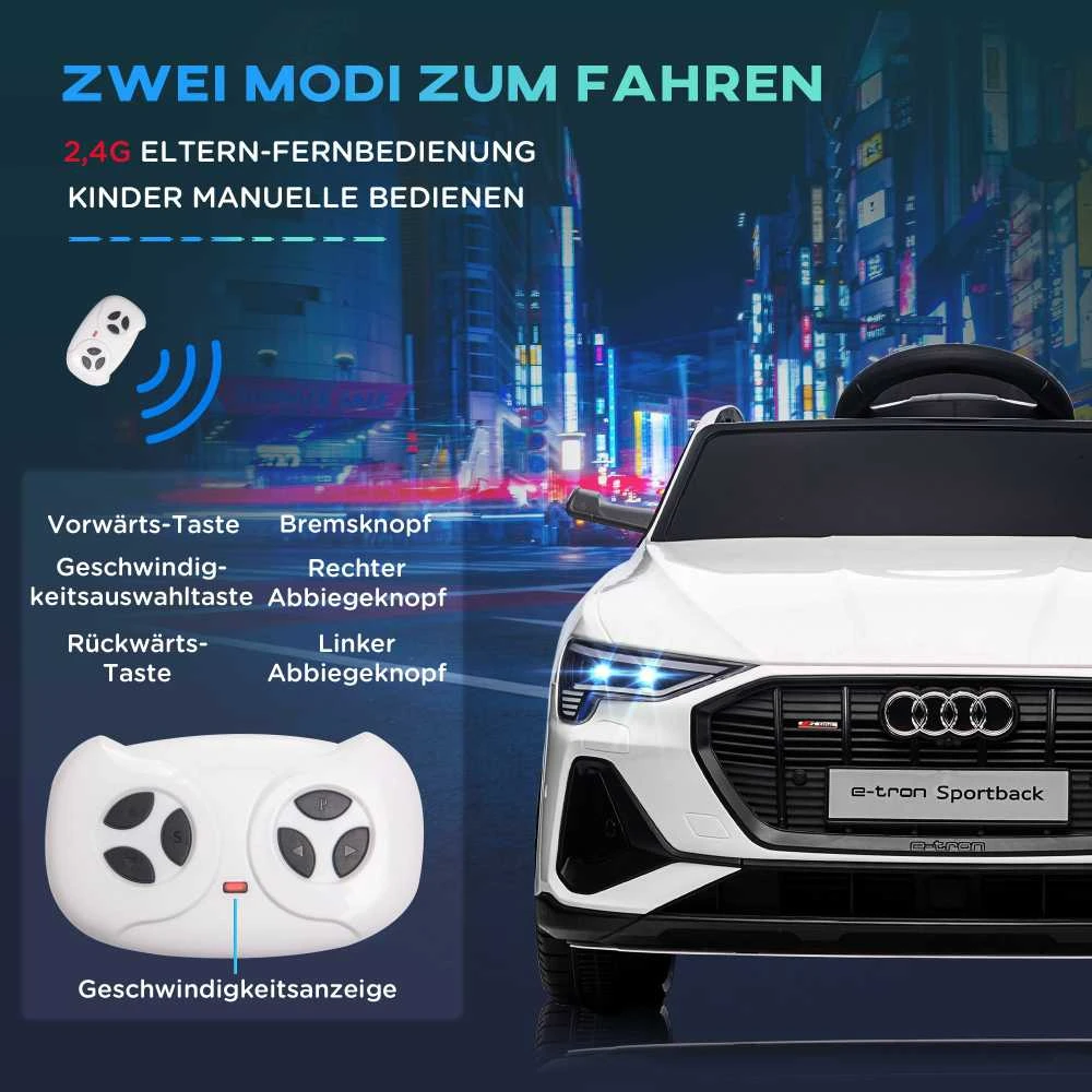 HOMCOM elektrinis automobilis vaikams su 3 greičio režimais, nuotolinio valdymo pultu, muzikos grotuvu (MP3/USB/TF), skirtas vaikams nuo 3 metų