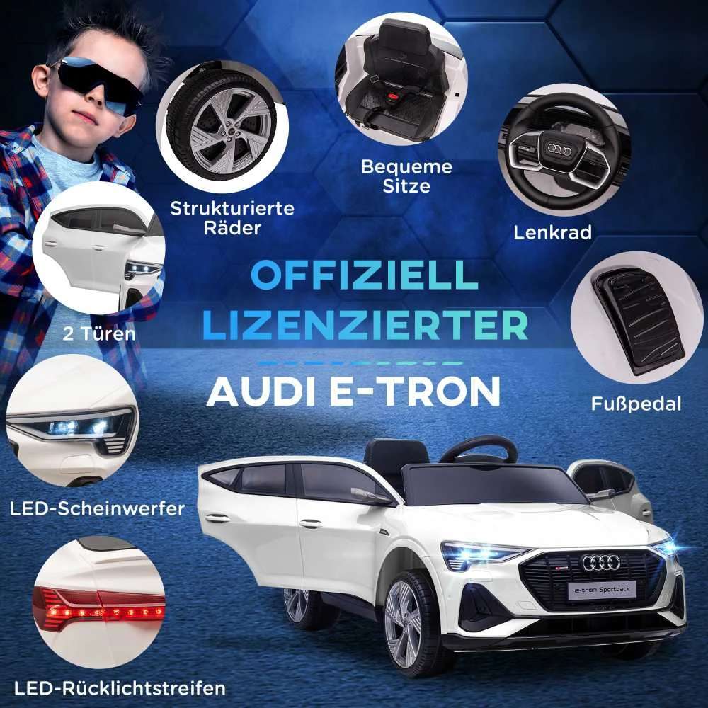 HOMCOM elektrinis automobilis vaikams su 3 greičio režimais, nuotolinio valdymo pultu, muzikos grotuvu (MP3/USB/TF), skirtas vaikams nuo 3 metų