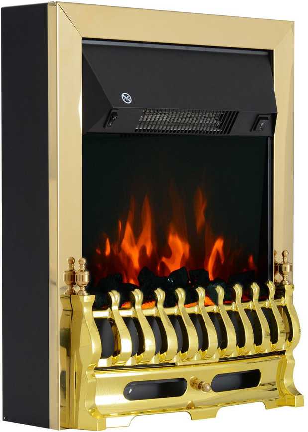 Homcom Elektrinis židinys 1000/2000W 48,2 x 18,5 x 59,2 cm - Auksinis