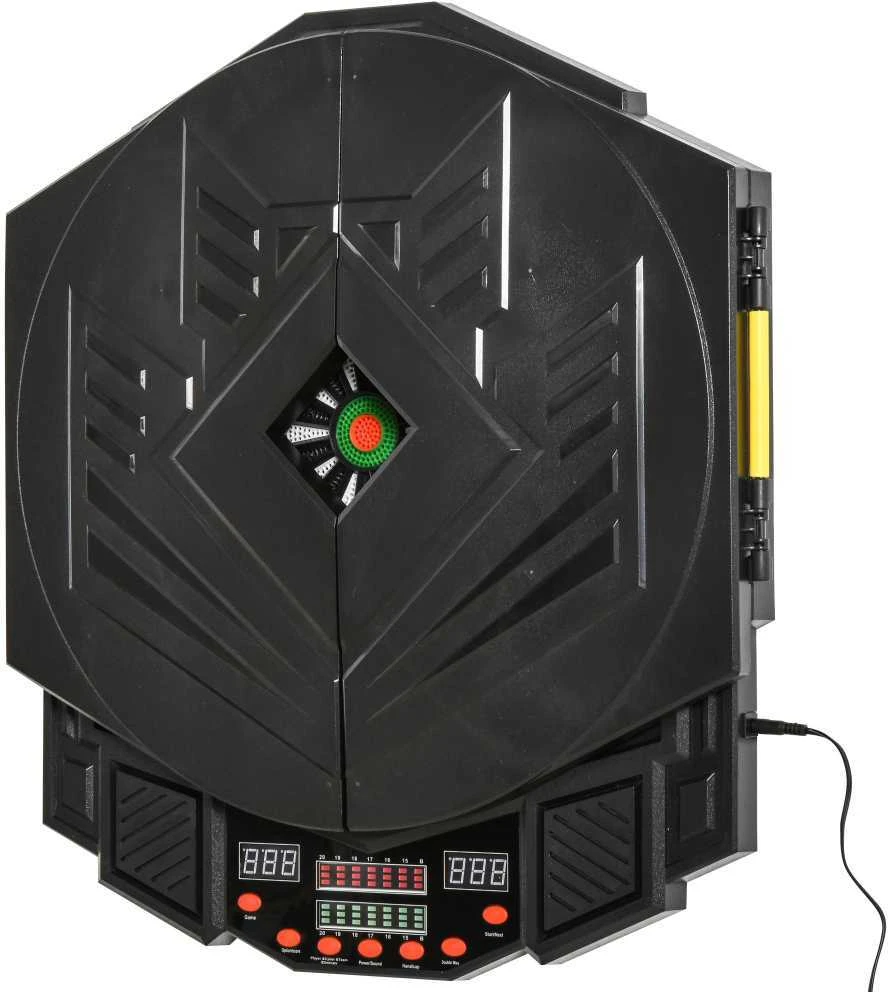 HOMCOM elektroninis smiginio taikinys su durelėmis, 4 LED ekranai, 216 žaidimų, 12 strėlyčių, iki 8 žaidėjų, ABS + PP, 49 x 54,6 x 5,5 cm