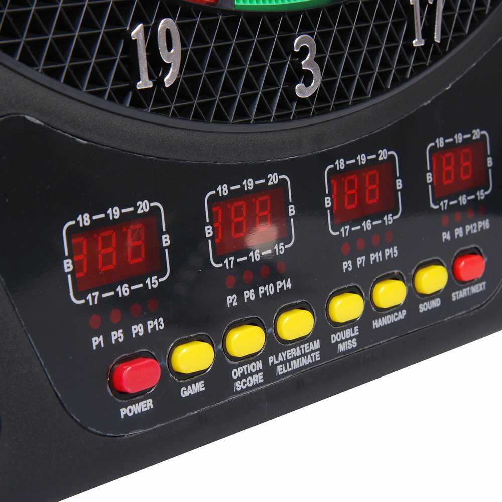 HOMCOM elektroninis smiginio taikinys, smiginio rinkinys su 6 smiginiosi, 24 antgaliais, 27 žaidimais, 243 žaidimo variantais, skirtas 16 žaidėjų, 44 x 51,5 x 3,2 cm