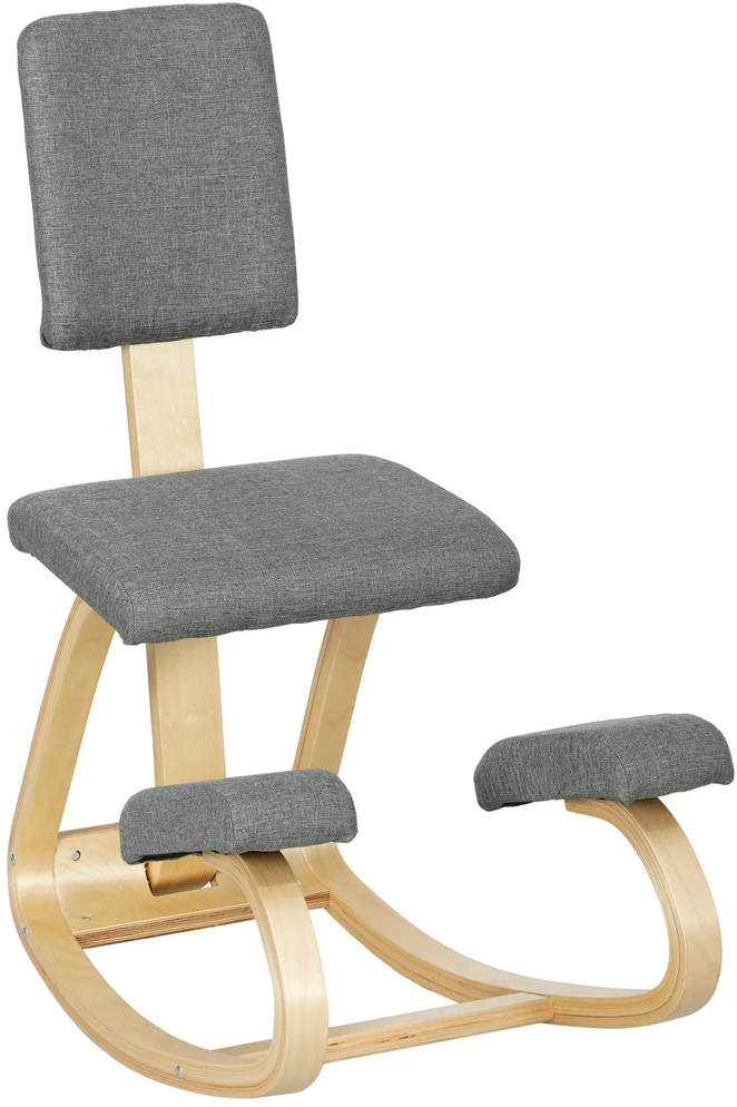 HOMCOM ergonominė kėdė klūpėjimui, sveikatingumo kėdė namams, biurui, meditacijai, pilka