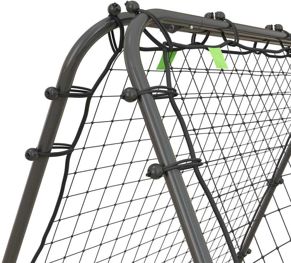 HOMCOM futbolo atšokimo sienelė, grąžinimo tinklas, dvipusis, reguliuojamas 5 padėtimis, futbolo treniruotėms, plienas, juoda, 100 x 95 x 90 cm