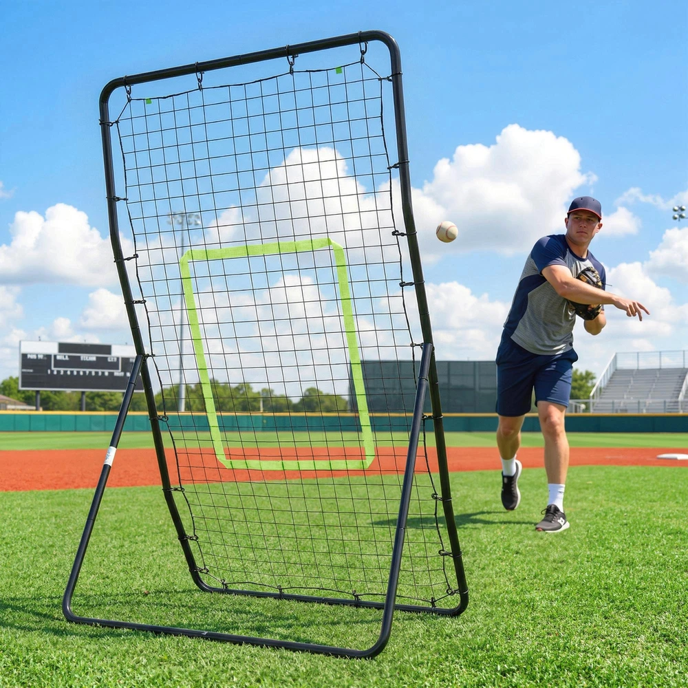 HOMCOM futbolo atšokimo sienelė, tinklas, plienas+PE, 75x126cm, treniruočių priemonė futbolui, juoda
