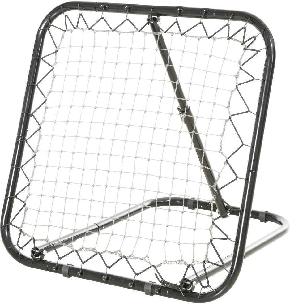 HOMCOM sulankstomas futbolo atšokimo tinklas, treniruočių sienelė, 5 pakopų, beisbolui, krepšiniui, metalinis, juodas, 78x84x65-78 cm