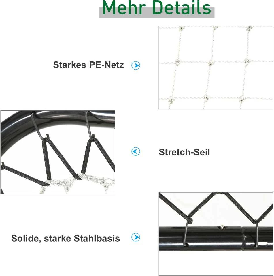HOMCOM sulankstomas futbolo atšokimo tinklas, treniruočių sienelė, 5 pakopų, beisbolui, krepšiniui, metalinis, juodas, 78x84x65-78 cm