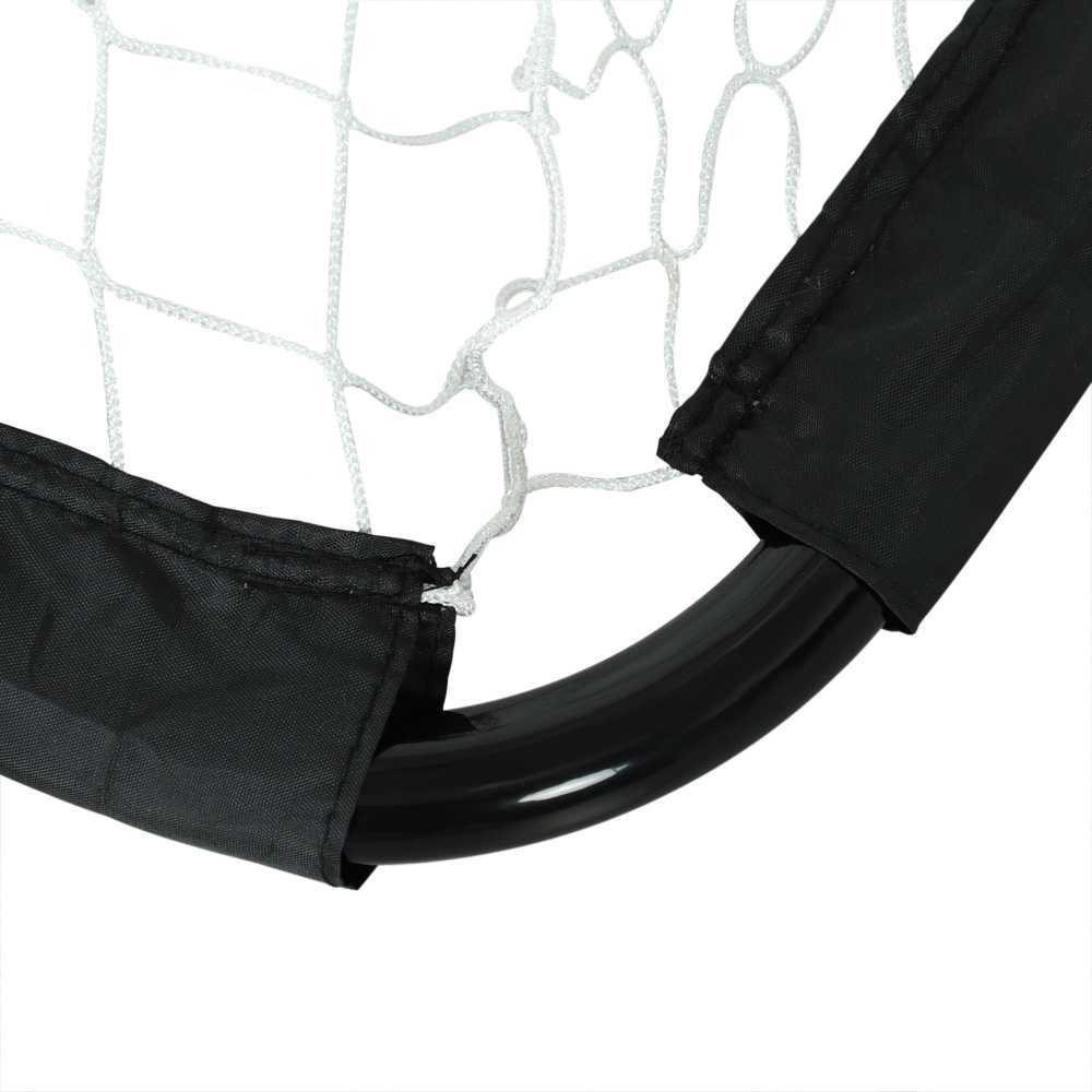 "HOMCOM" futbolo vartai 2 sulankstomų futbolo vartų rinkinys su metaliniu rėmu vaikams ir suaugusiesiems, sodo, 90 x 36 x 60 cm, juodi