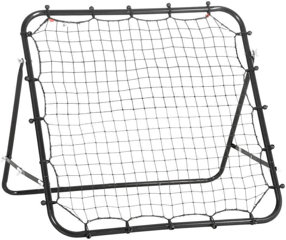 HOMCOM futbolo atmušimo sienelė, metalinis rėmas + PE tinklas, 96x80x96 cm, juoda