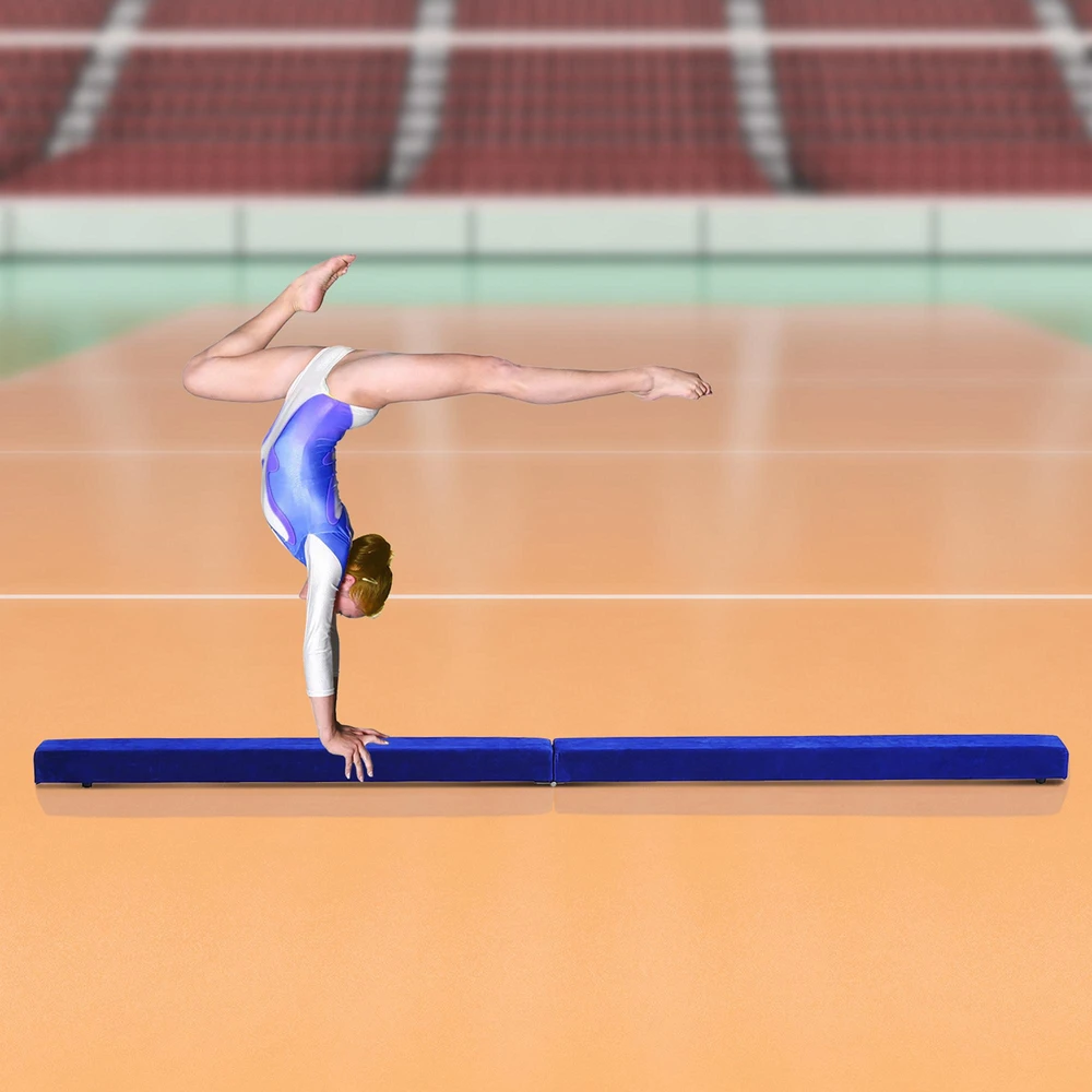 HOMCOM gimnastikos sija, balanso sija, skirta naudoti viduje/lauke, sulankstoma, iki 120 kg, mėlyna, 210 cm
