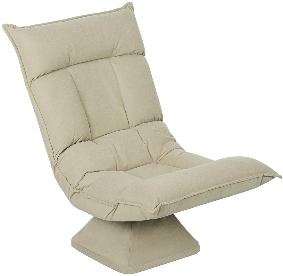 HOMCOM grindinis krėslas, 360° besisukantis, 5 padėčių reguliuojamas atlošas, sulankstoma grindų sofa, paminkštintas meditacijos krėslas, „Lazy Sofa“ svetainei, žaidimams ir skaitymui, smėlio spalvos