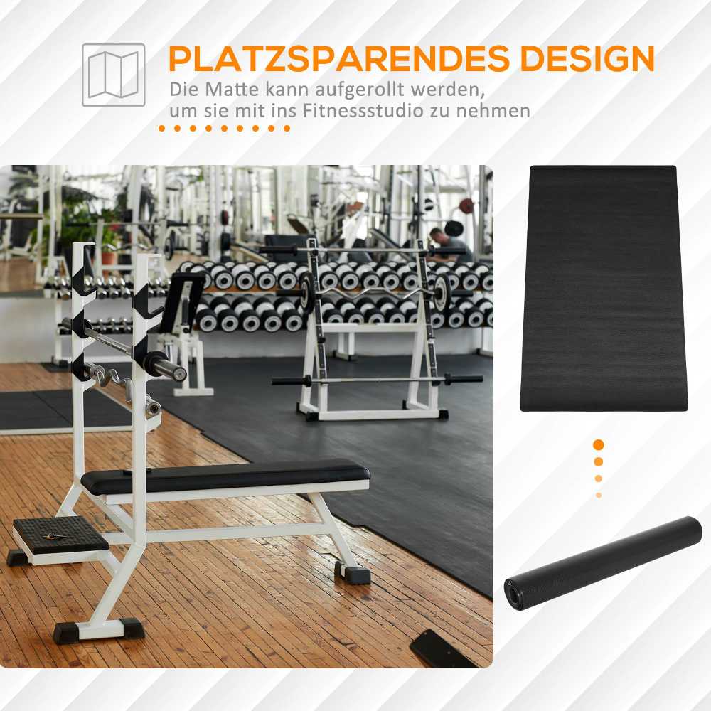 HOMCOM grindų apsaugos kilimėlis treniruokliams neslystantis fitneso kilimėlis 4 mm storio kilimėlis sporto kilimėlis daugiafunkcinis kilimėlis jogos treniruokliui treniruoklis dviratis jogos kilimėlis grindų kilimėlis 200x100 cm juodas