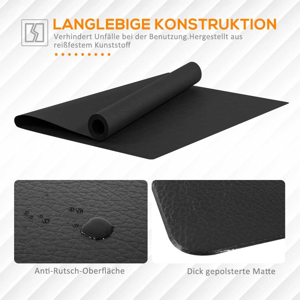 HOMCOM grindų apsaugos kilimėlis treniruokliams neslystantis fitneso kilimėlis 4 mm storio kilimėlis sporto kilimėlis daugiafunkcinis kilimėlis jogos treniruokliui treniruoklis dviratis jogos kilimėlis grindų kilimėlis 200x100 cm juodas