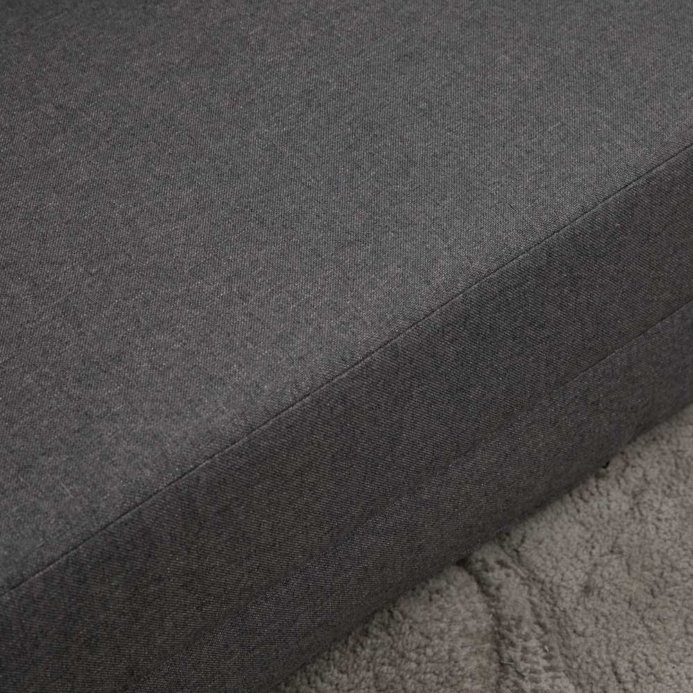 HOMCOM grindų fotelis, 2-in-1 sulankstoma lova su reguliuojamu atlošu, grindų sofa su dekoratyvine pagalve, lininis, grindų sėdmaišis