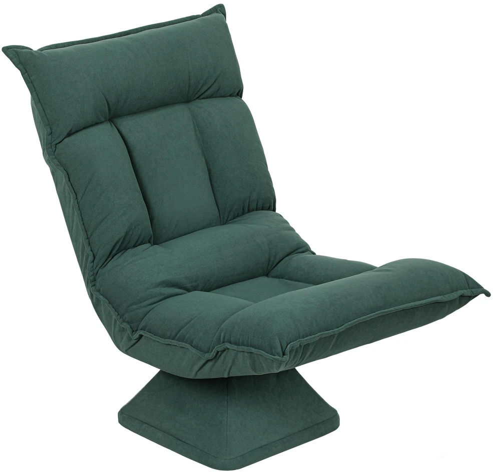 HOMCOM grindų kėdė 360° besisukanti, su 5 padėčių reguliuojamu atlošu, sulankstoma grindų sofa, meditacijos kėdė, paminkštinta „Lazy“ sofa svetainei, žaidimams ir skaitymui, žalia
