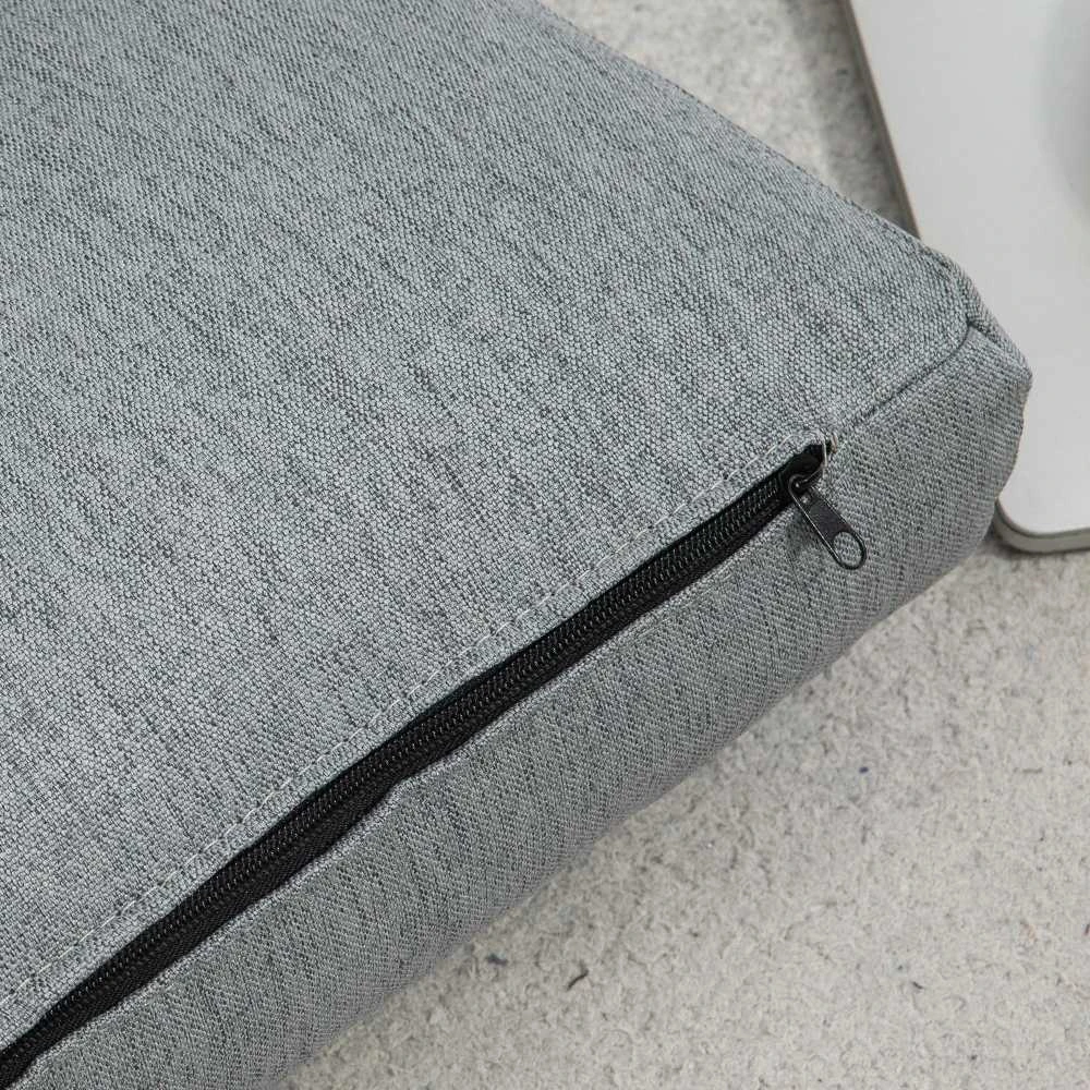 HOMCOM grindinis krėslas su 6 padėčių reguliuojamu atlošu, sulankstomas meditacijos krėslas, lininio audinio išvaizda, paminkštinta grindų sofa svetainei, miegamajam, pilkas