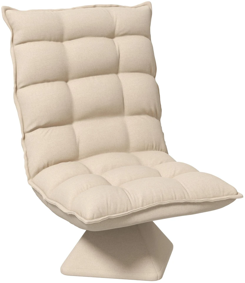 HOMCOM grindų kėdė, grindų sofa su reguliuojamu atlošu, besisukanti meditacijos kėdė su pagrindu, paminkštintas poilsio krėslas, tinginio sofa, smėlio spalvos