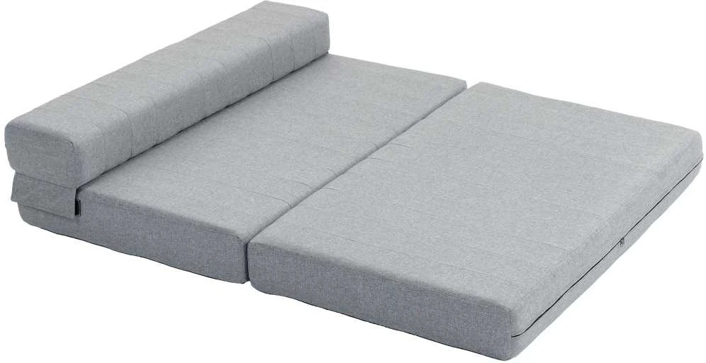 HOMCOM 2-in-1 sulankstoma grindų sofa-lova, lino išvaizdos, skirta 2 asmenims, paminkštinta, atlaikanti iki 250 kg, svetainei ir miegamajam, pilka