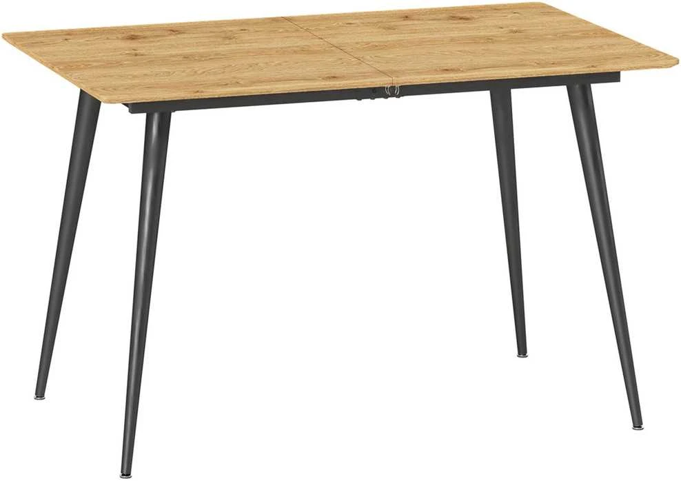 HOMCOM išskleidžiamas valgomojo stalas 120/160 x 75 cm, virtuvinis stalas 6-8 asmenims, modernus valgomojo stalas su plieninėmis kojomis, natūrali spalva