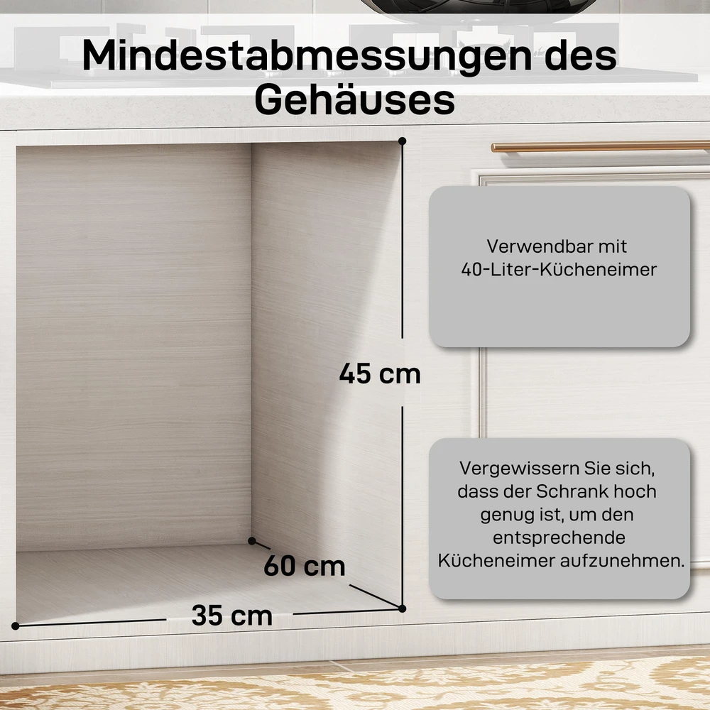 HOMCOM ištraukiama šiukšliadėžė, 2 x 20 l, išimami konteineriai, plastikas, metalas, pilka