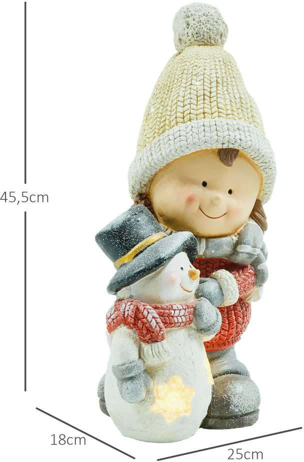 Homcom Kalėdinė statulėlė su 4 LED, įvairiaspalvė, 25 × 18 × 45,5 cm