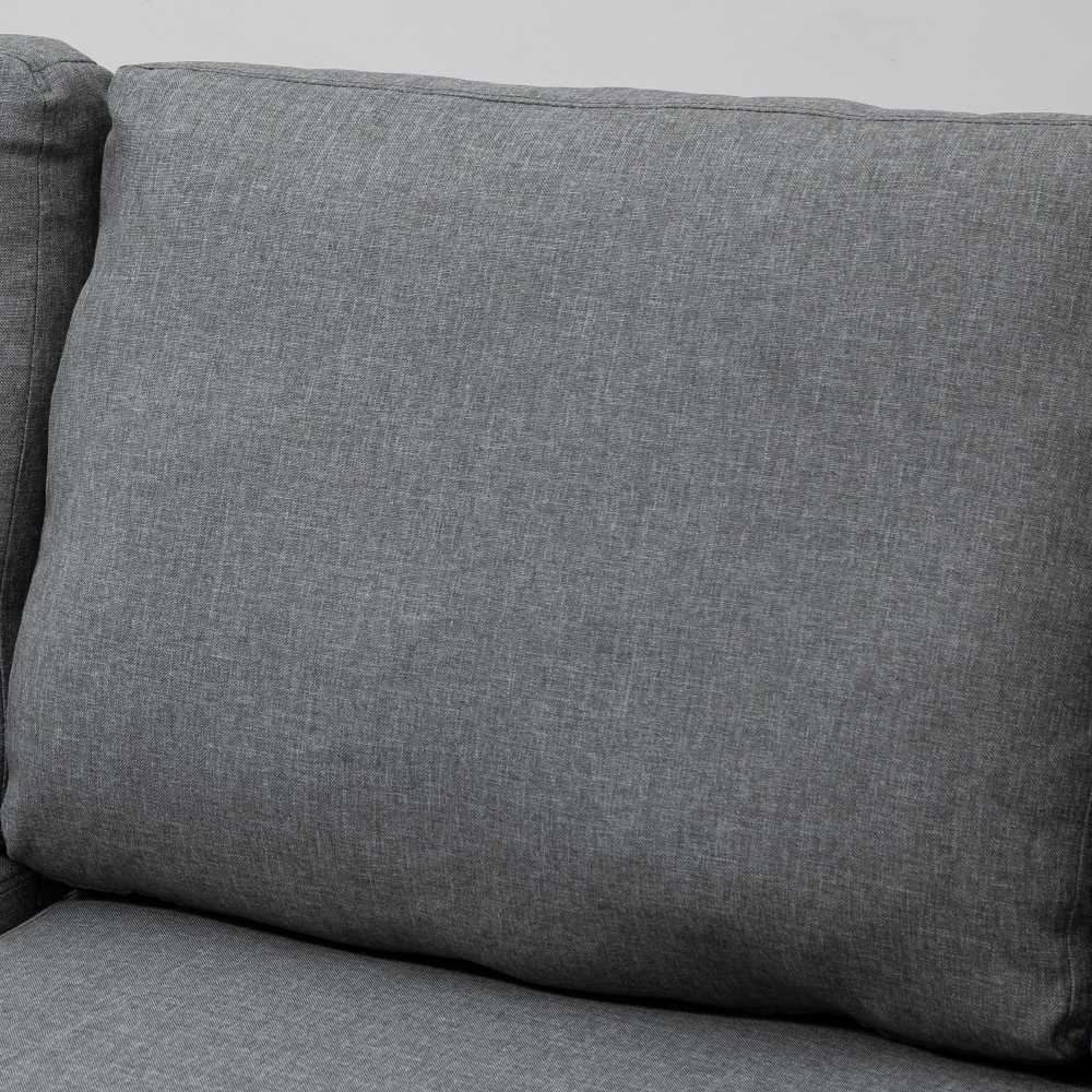 HOMCOM kampinė sofa lova su daiktadėže, šezlongu, L-formos, lino išvaizdos audinys, šviesiai pilka, 211,5 x 146 x 85 cm